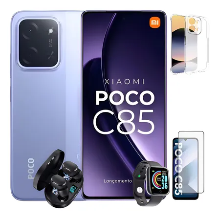 Poco C85 Xiaomi Dual Sim 256gb/8gb + Brinde Fone+relogio Roxo