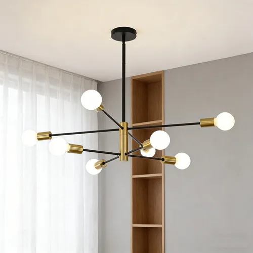 Luminária Lustre Teto Decorativa Moderno Jantar 8 Lâmpadas