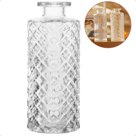 Kit 10 Mini Vasos De Vidro Transparente Decorativo Flores