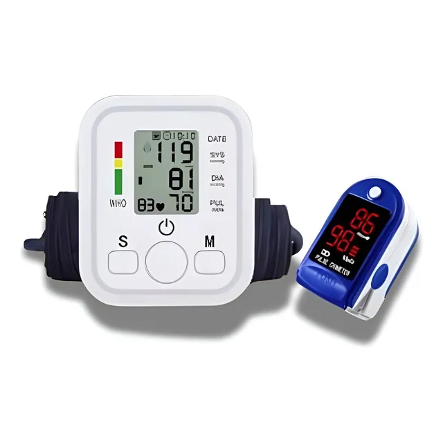 Kit Aparelho Medidor De Pressão Braço Digital E Oximetro