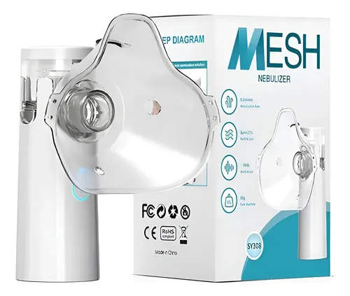 Inalador Nebulizador Portátil Mesh Sem Fio Silencioso Branco Branco 110220 V