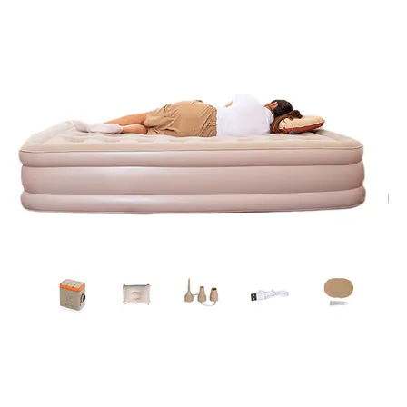 Colchao Inflável Northmarch King Com Bateria Integrada Bege