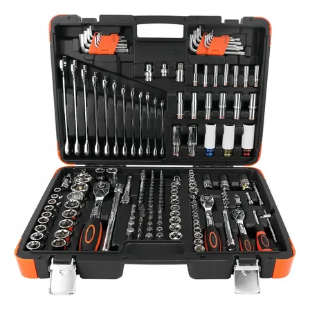 Jogo De Soquetes 178pcs Combinada 1/4 3/8 1/2 Preto Ferramen