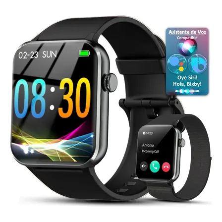 Smartwatch Rosa Bluetooth Calling Mulheres Original Relógios Preto