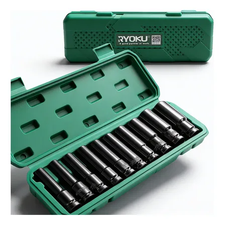 10pcs Jogo Soquete Longo Sextavado Impacto 1/2 8 A 24mm