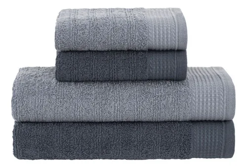 Jogo De Toalhas Buddemeyer Brisa Banho 4 Peças Grafite/grafite