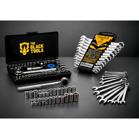 Jogo Ferramentas 50 Peças Soquetes Catraca Chave Combinada Preto