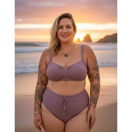 Biquíni Feminino Plus Size Reforçado Cintura Alta Com Bojo