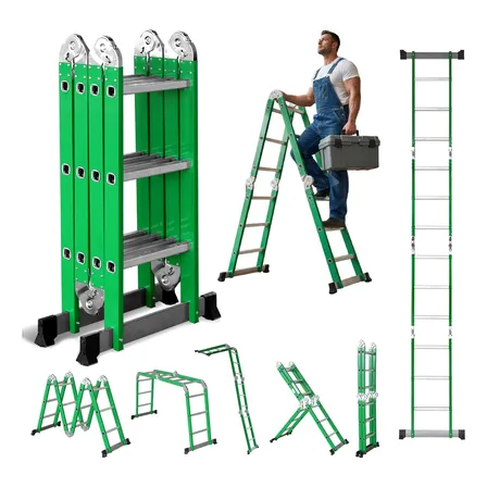 Escada Articulada De Alumínio 4x3 12 Degraus Multifuncional