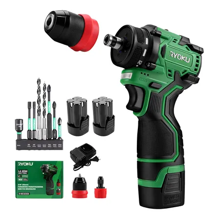 Furadeira E Parafusadeira Elétrica Brushless 2 Em 1 2bateria Verde 127/220v