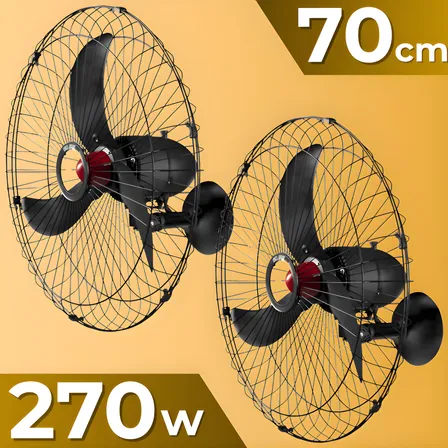 Kit 2 Ventiladores 70cm Bivolt Industrial 3 Pás 270w Goar