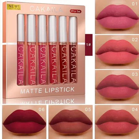 Conjunto De 6 Gloss Labial Matte À Prova D'água Cakaila 01