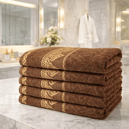 Jogo 5 Toalhas Banho Banhão Gigante 100% Algodão Super Macia Marrom