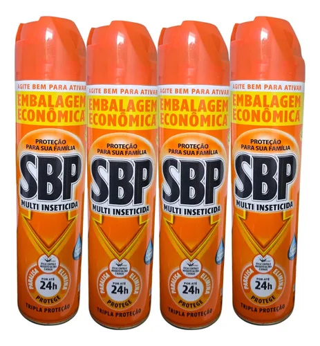 4 Sbp Spray Mata Mosquito 380ml Base De Água