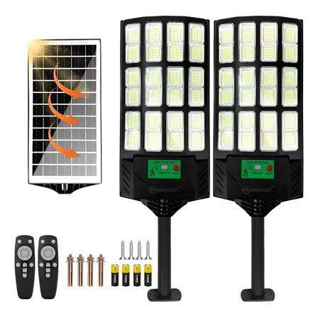 900w Luminaria Poste Solar Potente Com Sensor De Presenca