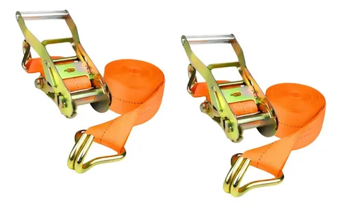 2x Cinta Catraca Amarração Carga 1.5t 4.5mt Multiuso Laranja