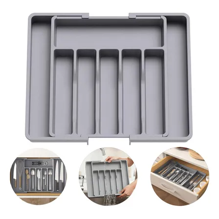 Organizador De Talheres Cozinha C/ Extensor-8 Compartimentos