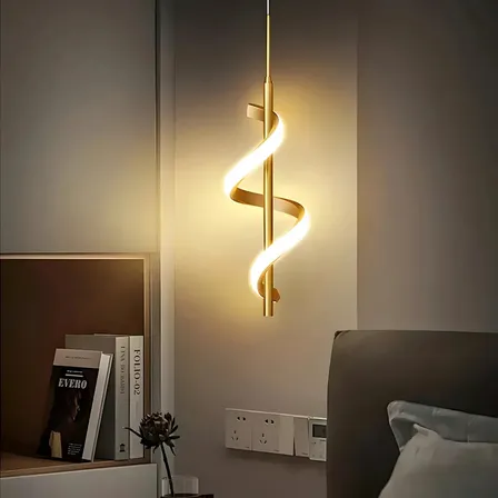 Luminária Pendente Led Em Espiral Moderna E Minimalista 110v-/220v Dourado