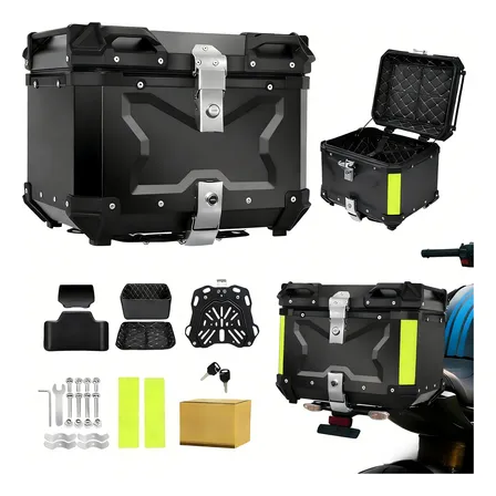 Bauleto Aluminio 45l Reforçado C/base De Fixação Univers Preto