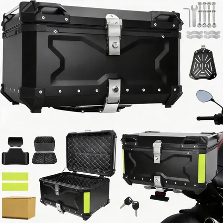 Baú Bauleto 65 Litros Aluminio Base Universal Todas As Motos