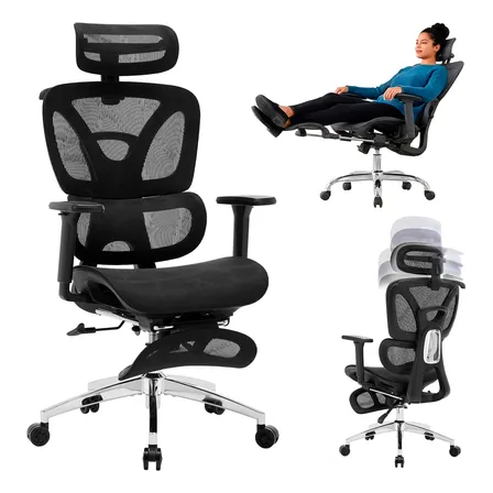 Cadeira De Escritório Ergonômica Respirável Suporte Lombar