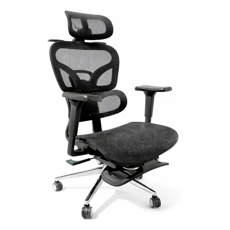 Cadeira Giratória De Escritório Ergométrica Preta Reclinável