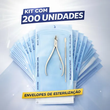 Envelope Autoclave Esterilização 9x23cm 200un - Zermatt Branco