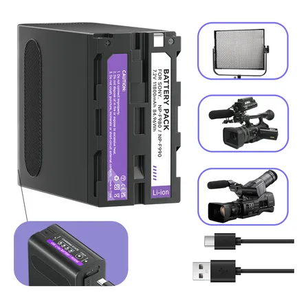 Carregamento De Câmera Np-f990 F980 Bateria Para Sony Tr18