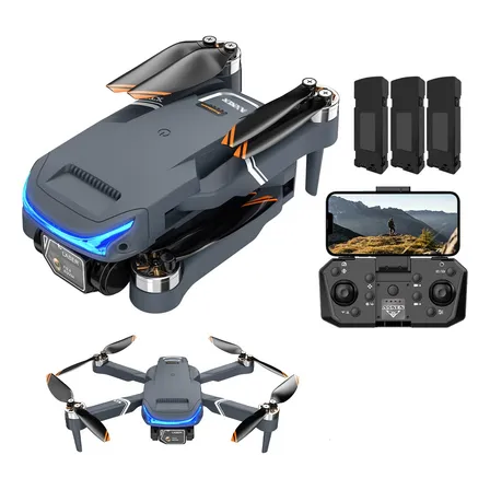 Mini Drone Profissional Com Controle Remoto Com 3 Baterias Azul