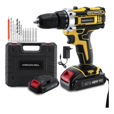 Parafusadeira Furadeira 48v Profissional 2 Bateria Sem Fio