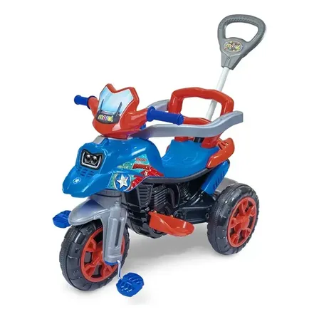 Triciclo Moto Trail Infantil América Empurrador Avengers