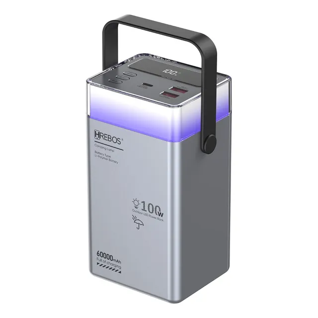 Powerbank 60000mah Carregador Turbo 100w Compatível Starlink Cinza