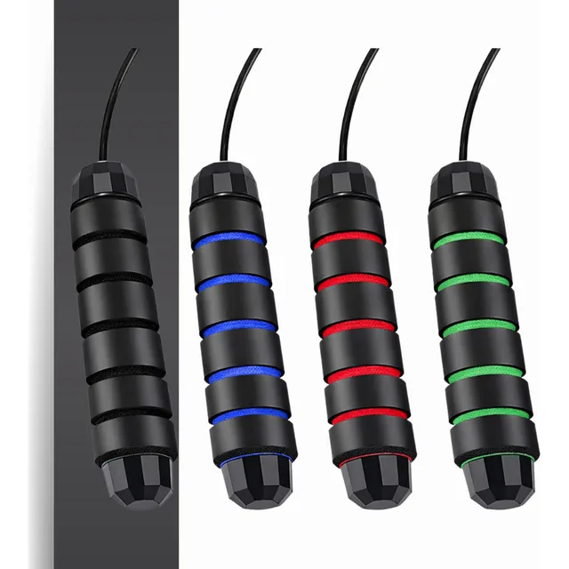 Corda De Pular Cross Speed Rope Rolamento Profissional Fit Preto