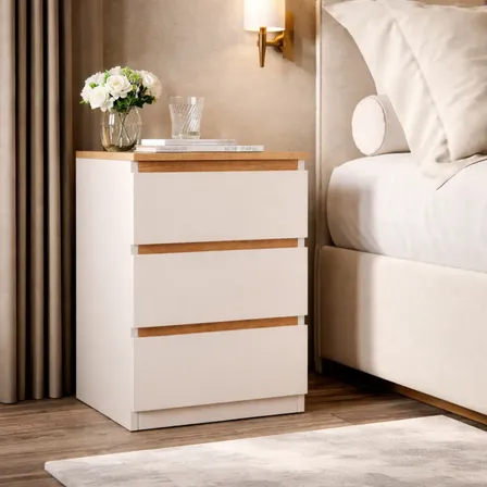 Mesa De Cabeceira 3 Gavetas Compacta Funcional Criado Quarto