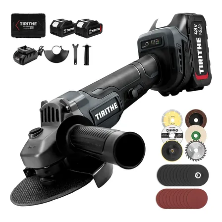 Esmerilhadeira Lixadeira Angular Sem Fio 2 Bateria 48v 125mm Cinza-escuro 127/220v