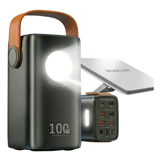 Power Bank Ultra Rápido 30.000mah 100w Starlink Notebook