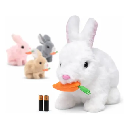 Coelho De Pelúcia Páscoa Pula Emite Som Brinquedo Infantil