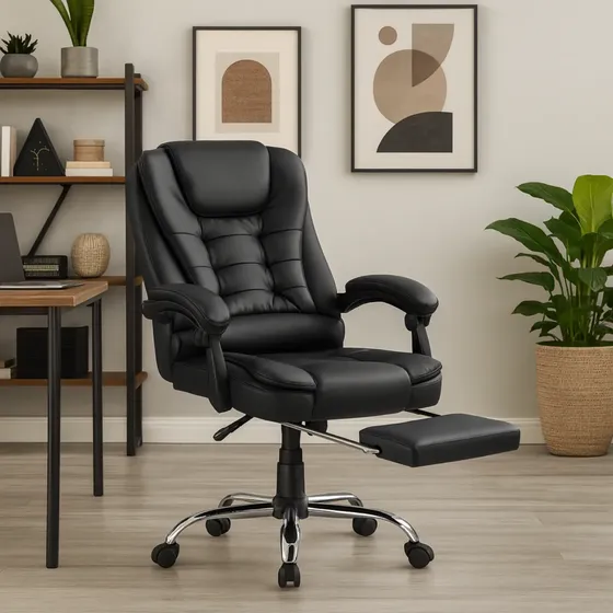 Cadeira De Escritório Presidente Giratória Reclinável Office