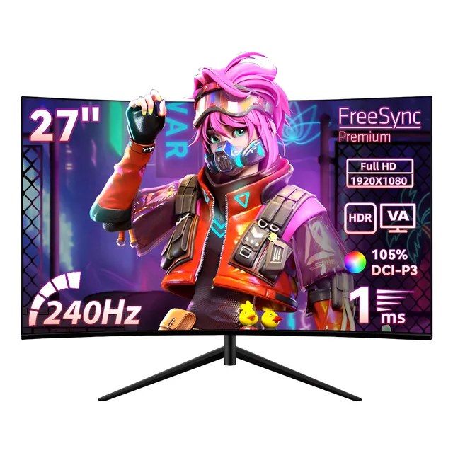 Monitor Gamer 27 Curvo 240hz Full Hd Led Hdmi 127v Preto Cor Preto 127/220v