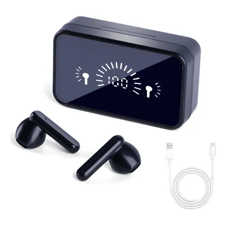 Fones De Ouvido Bluetooth Sem Fio C/ Espelho Impermeável S20 Preto