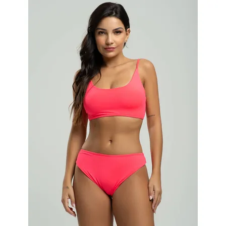 Biquíni Top Faixa Bojo Calcinha Comum Moda Praia Verão