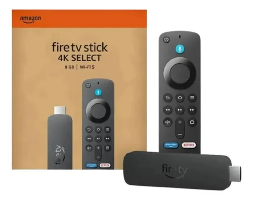Amazon Fire Stick Select 8gb Memória 4k Streaming Tv Preto De Voz