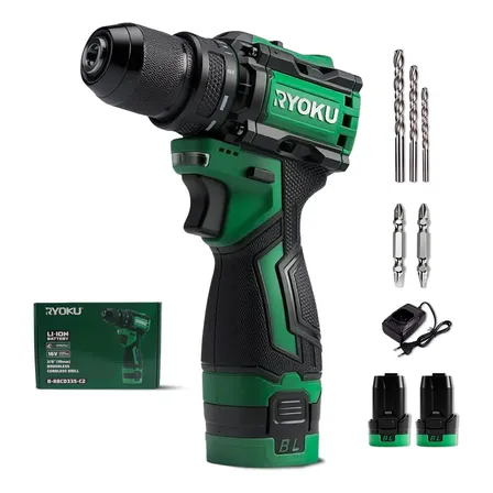 Parafusadeira Furadeira Brushless 2 Baterias 16v Ryoku 10mm