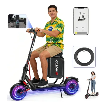 Oimotoo Patinete Elétrico 500w Com 10in Inflar Pneu +assento