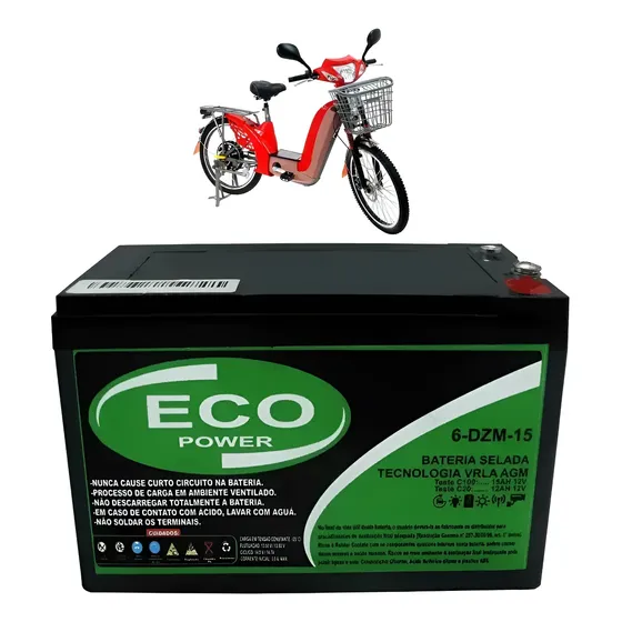 Bateria Para Bicicleta Elétrica Ciclo Profundo Eco 12v 15ah