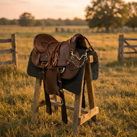 Kit Sela Completa Couro Com Manta Freio Pronta Pra Montaria