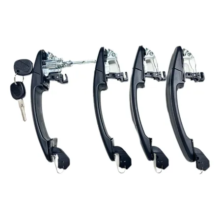 Kit 4 Maçanetas Externas Para Gol Parati G4 2004 Até 2014 Preto Dianteira/traseira