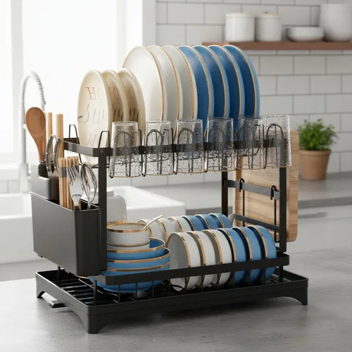 Escorredor Louça Pratos Organizador Cozinha 2 Andares Luxo
