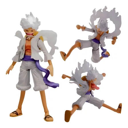 Boneco Monkey D Luffy Marcha 5 Deus Sol One Piece Articulado