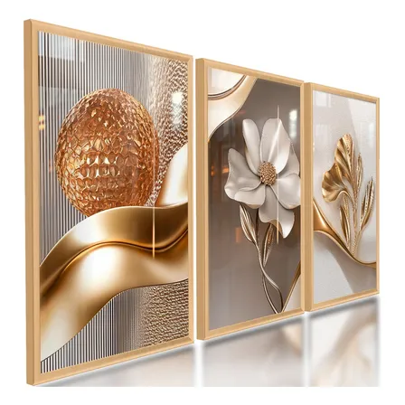 Quadros Decorativos Abstratos Floral Moderno Flores 122x60